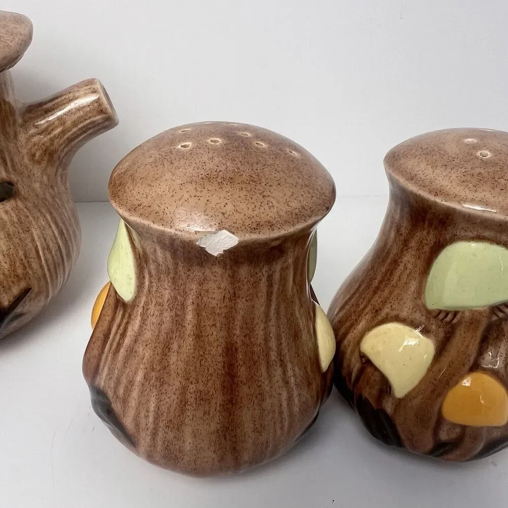 VTG Arnel's Mushroom Teapot Dark Lid Salt & Pepper Shaker Set Ceramic - Picture 4 of 16
